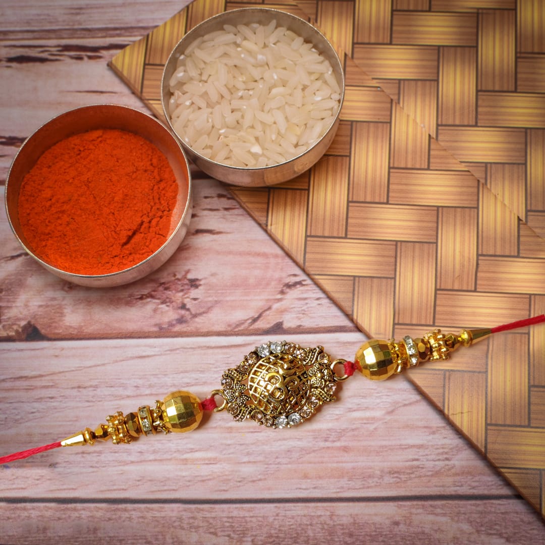 Beautiful Golden Om Rakhi