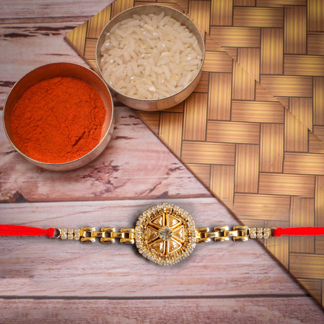 Golden Stone Rakhi