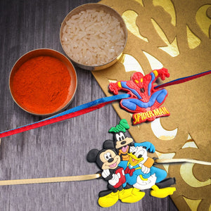 Sets of 2 Spiderman and Mickey Mouse Rakhi