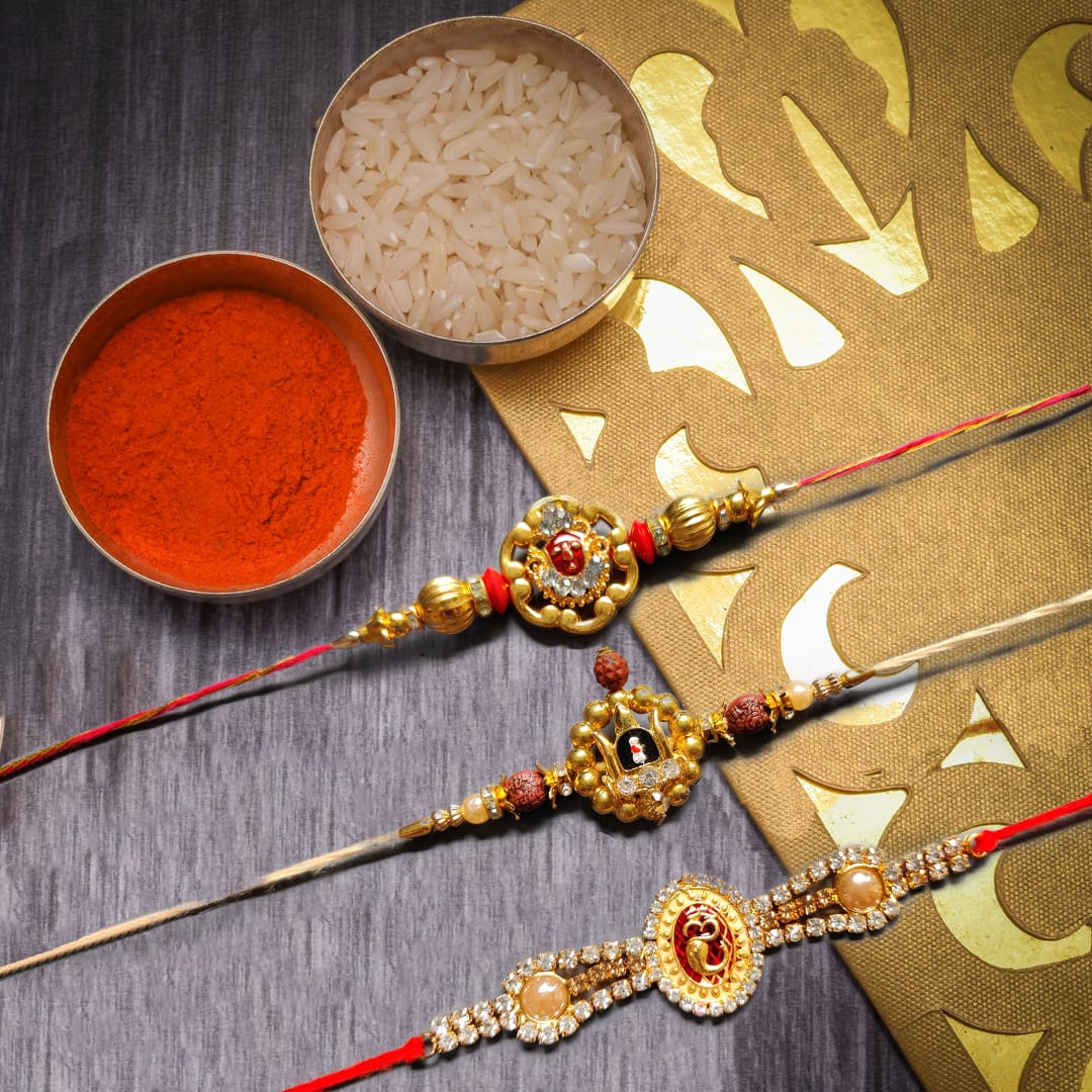 Sets of 3 Om and God Rakhi