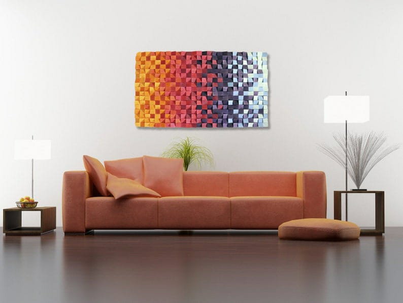 Refreshing Maple Wood Mosaic Wall Decor