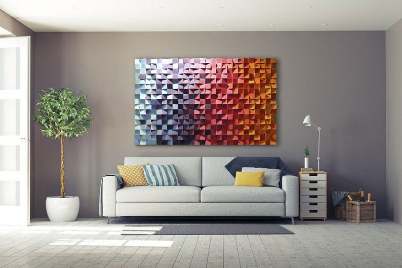 Refreshing Maple Wood Mosaic Wall Decor