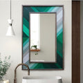 Classic Green Plank Wood Mirror Mosaic Wall Decor