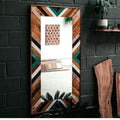 Touch of Nature Plank Wood Mirror Mosaic Wall Decor