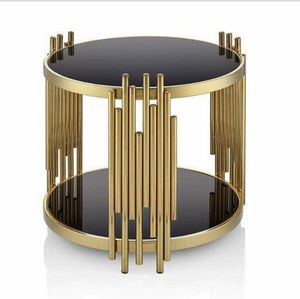 Elegant Golden and Black Coffee Table