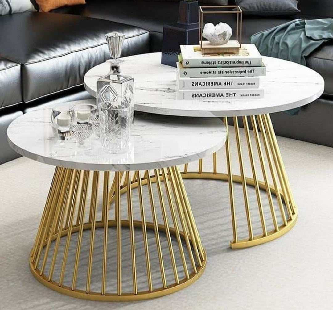 Attractive Golden Coffee Tables (Set of 2)