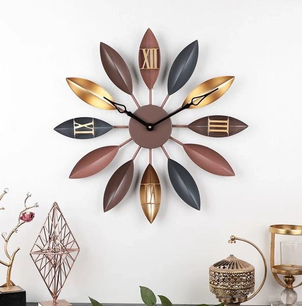 Unique Floral Design Metal Wall Clock