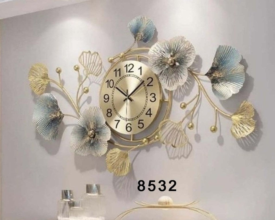 Flower Design Metal Wall Clock
