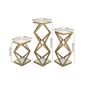 White Plant Stand 2-Shelf Gold Plant Pot Stand for Indoor in Medium