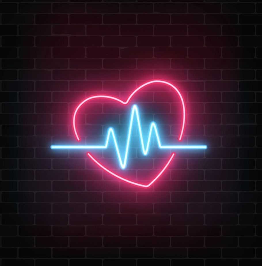 HEART BEAT NEON WALL ART