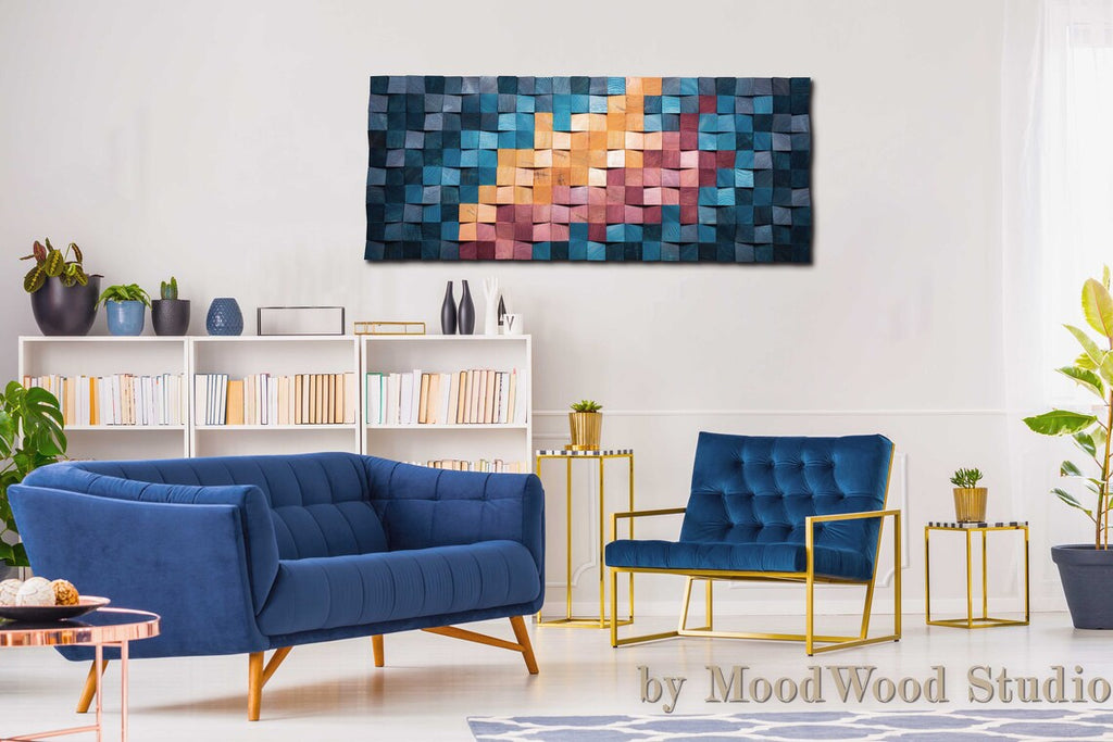 Eyes On The Stars Wood Mosaic Wall Decor