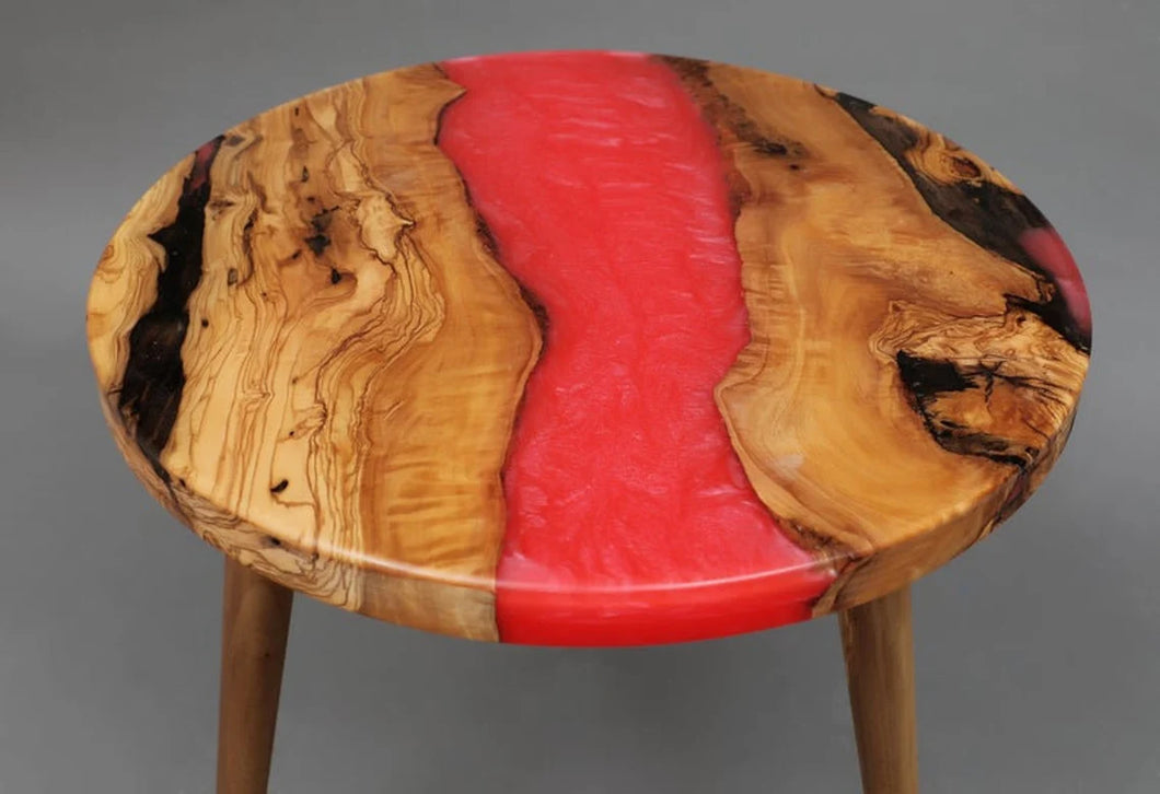 Modern Red Live Round Edge Coffee Table