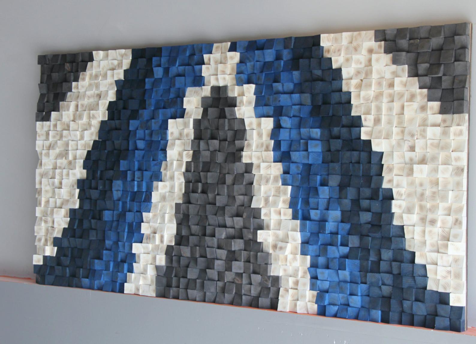 WONDERFULL ROCKY MOUNTAINS WOOD MOSAIC WALL DECOR