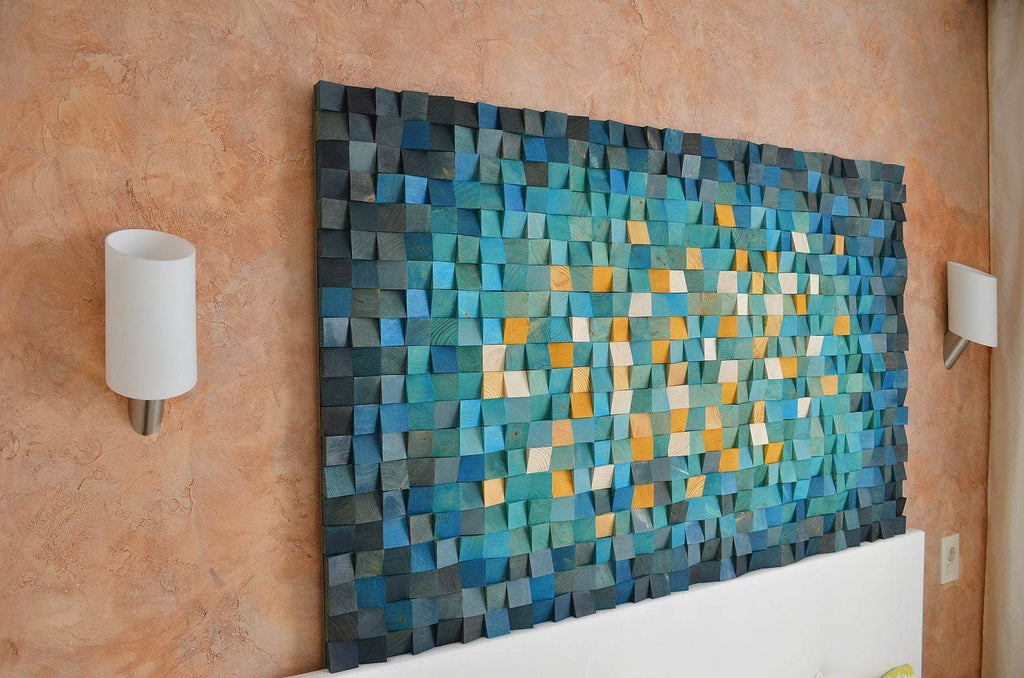 THE AMAZING MYSTERY OF THE OCEAN WOOD MOSAIC WALL DECOR