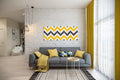 WONDERFULL YELLOW MAZE WOOD MOSAIC WALL DECOR
