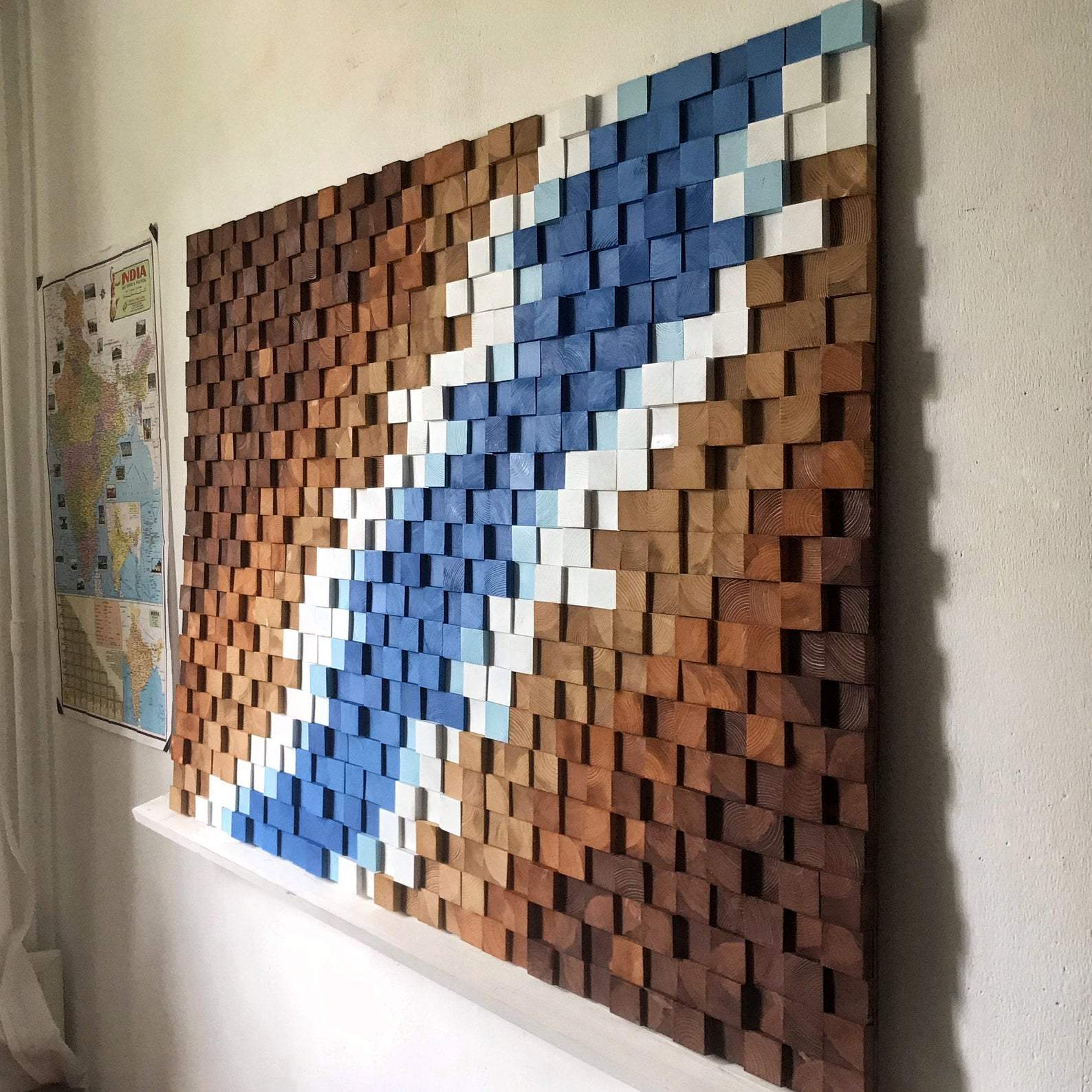 AMAZING ABSTRACT WOOD MOSAIC WALL DECOR