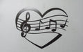 MUSIC STAFF HEART LOVE / WALL HANGING