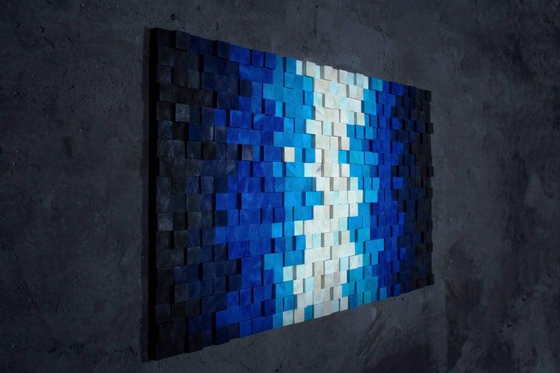 BREATHTAKING SEA WOOD MOSAIC WALL DECOR