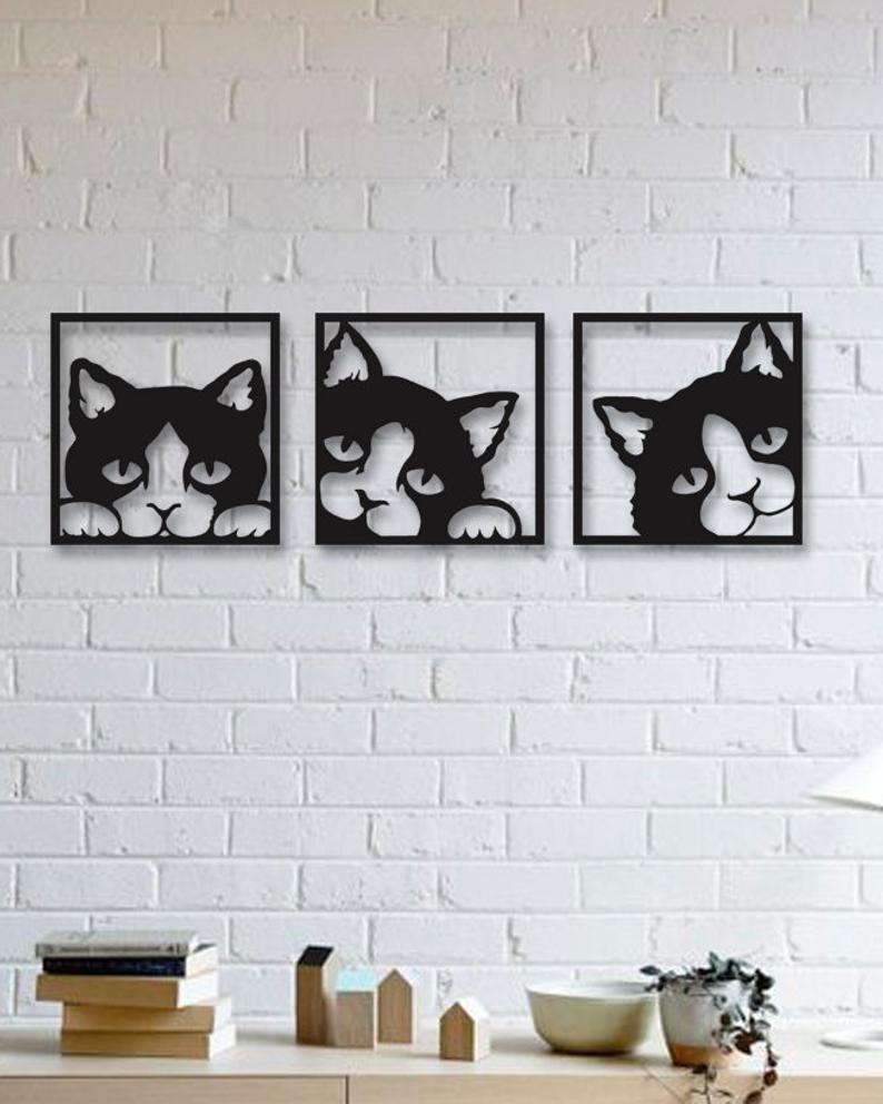 3 LOVELY CATS / WALL HANGING
