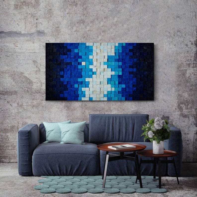 BREATHTAKING SEA WOOD MOSAIC WALL DECOR
