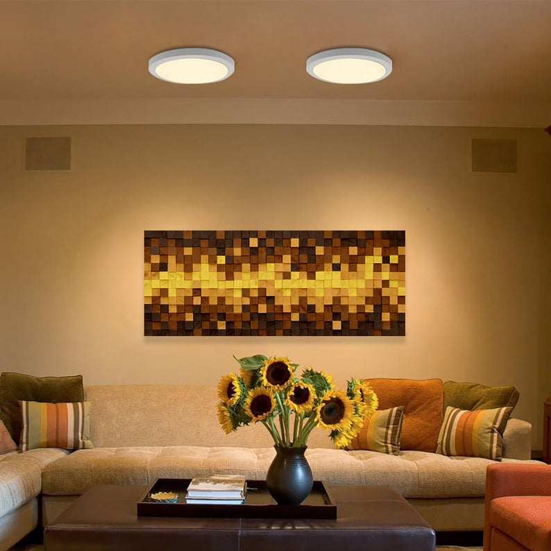 Sunflower Wood Mosaic Wall Decor