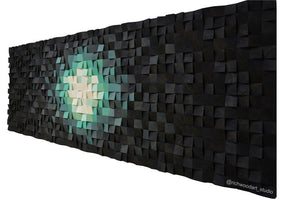 Modern Galaxy Wood Mosaic Wall Decor