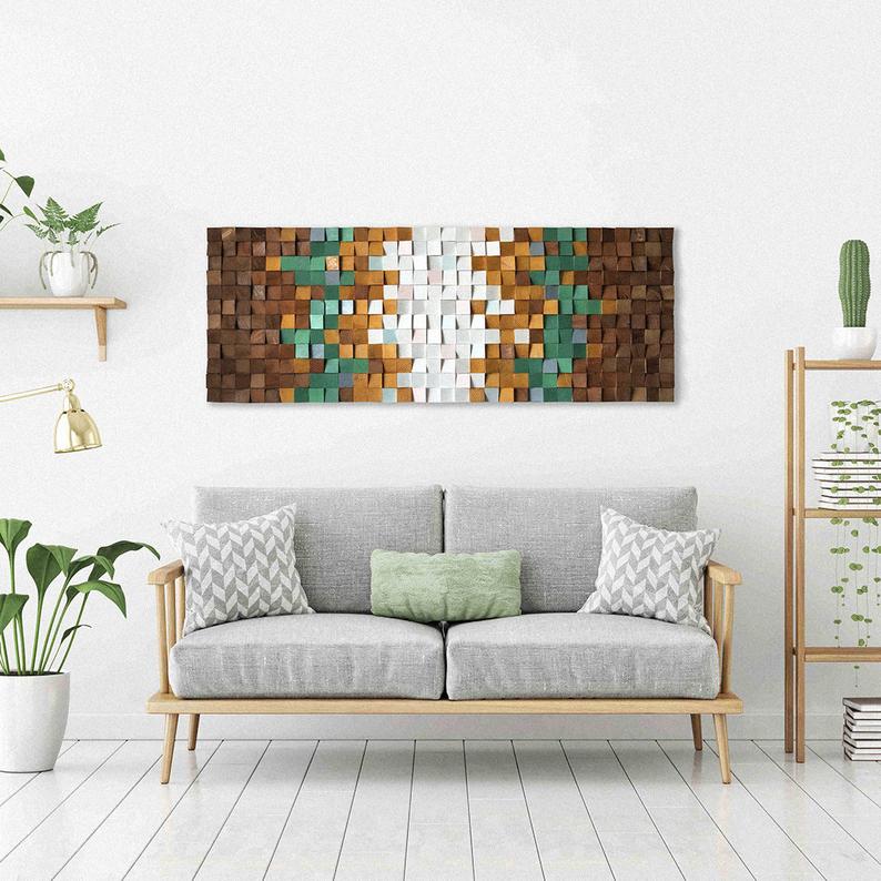 Music wood wall Art Wood Mosaic Wall Decor
