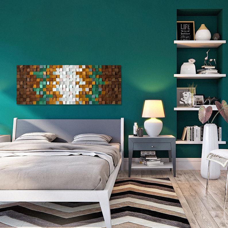 Music wood wall Art Wood Mosaic Wall Decor