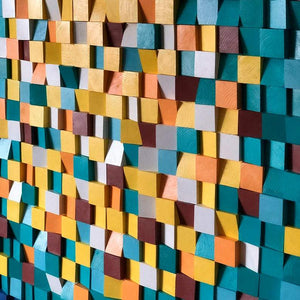 AWESOME MIX WOOD MOSAIC WALL DECOR