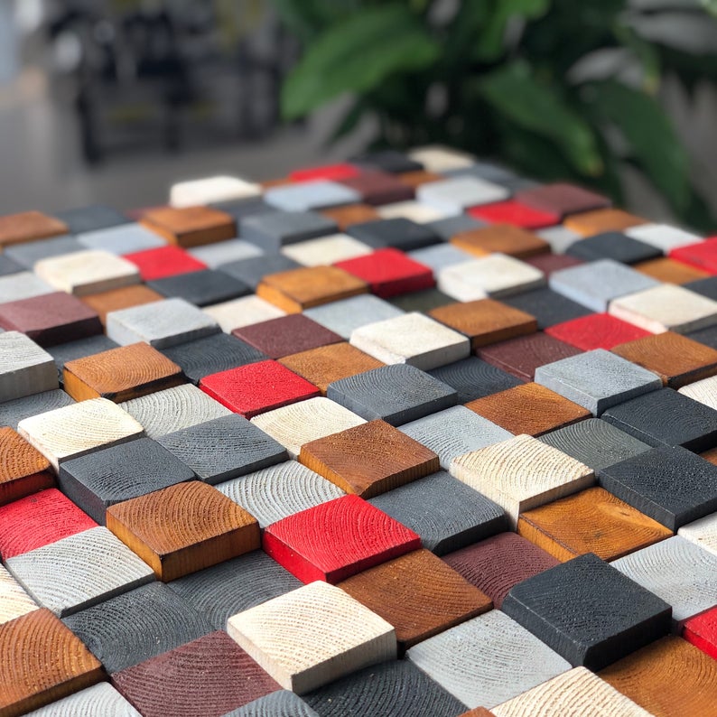 Berries Wood Mosaic Wall Decor