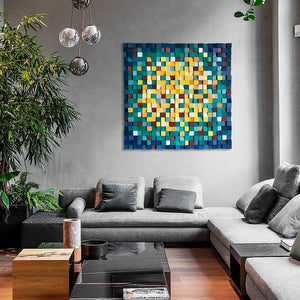 AWESOME MIX WOOD MOSAIC WALL DECOR