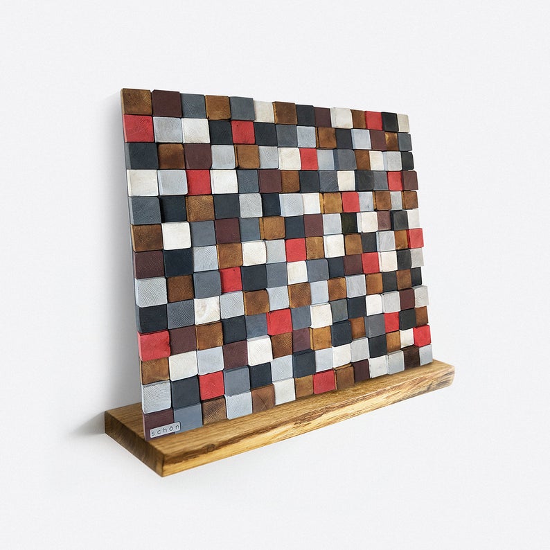 Berries Wood Mosaic Wall Decor