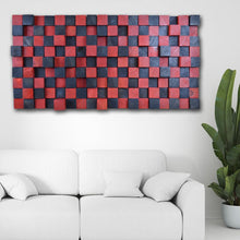 Load image into Gallery viewer, Red Black Wood Mosaic Wall Decor

