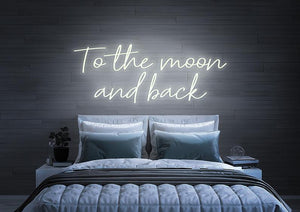 To the moon and back neon sign