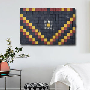 Black Abstract wood wall Art Wood Mosaic Wall Decor