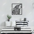 TRIBAL BLACK WOLF WOOD / WALL HANGING
