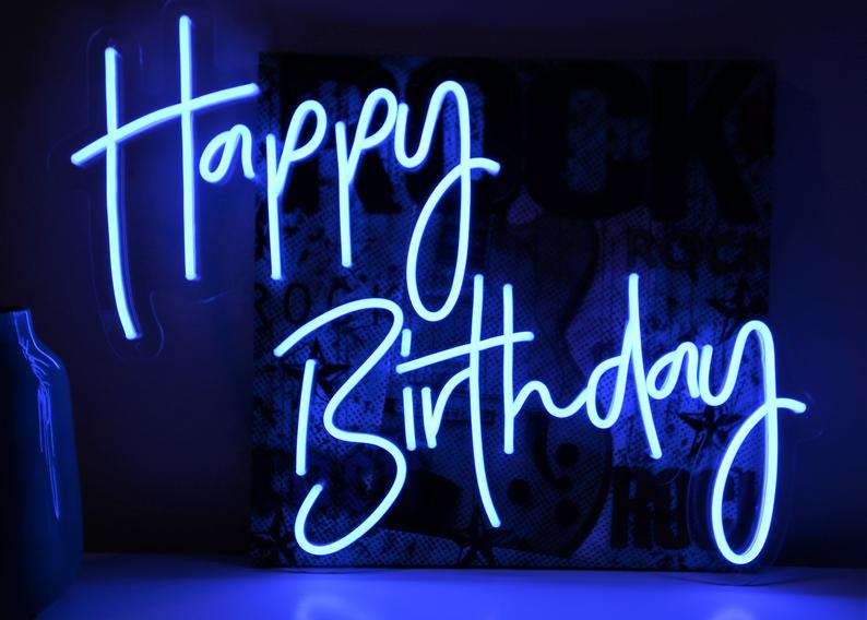 Happy Birthday Multicolor RGB Neon Sign