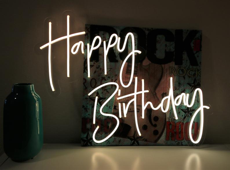 Happy Birthday Multicolor RGB Neon Sign
