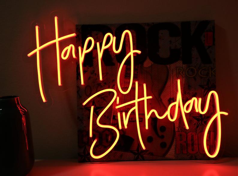 Happy Birthday Multicolor RGB Neon Sign