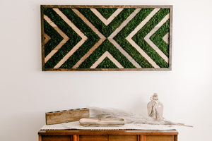 Chevron Designer Preserved Moss Wall Art