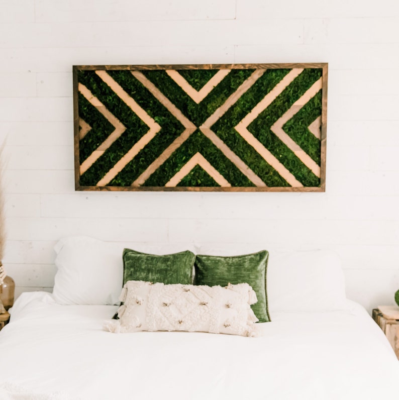 Chevron Designer Preserved Moss Wall Art