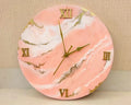 Modern Abstract Pink Epoxy Resin Wall Clock