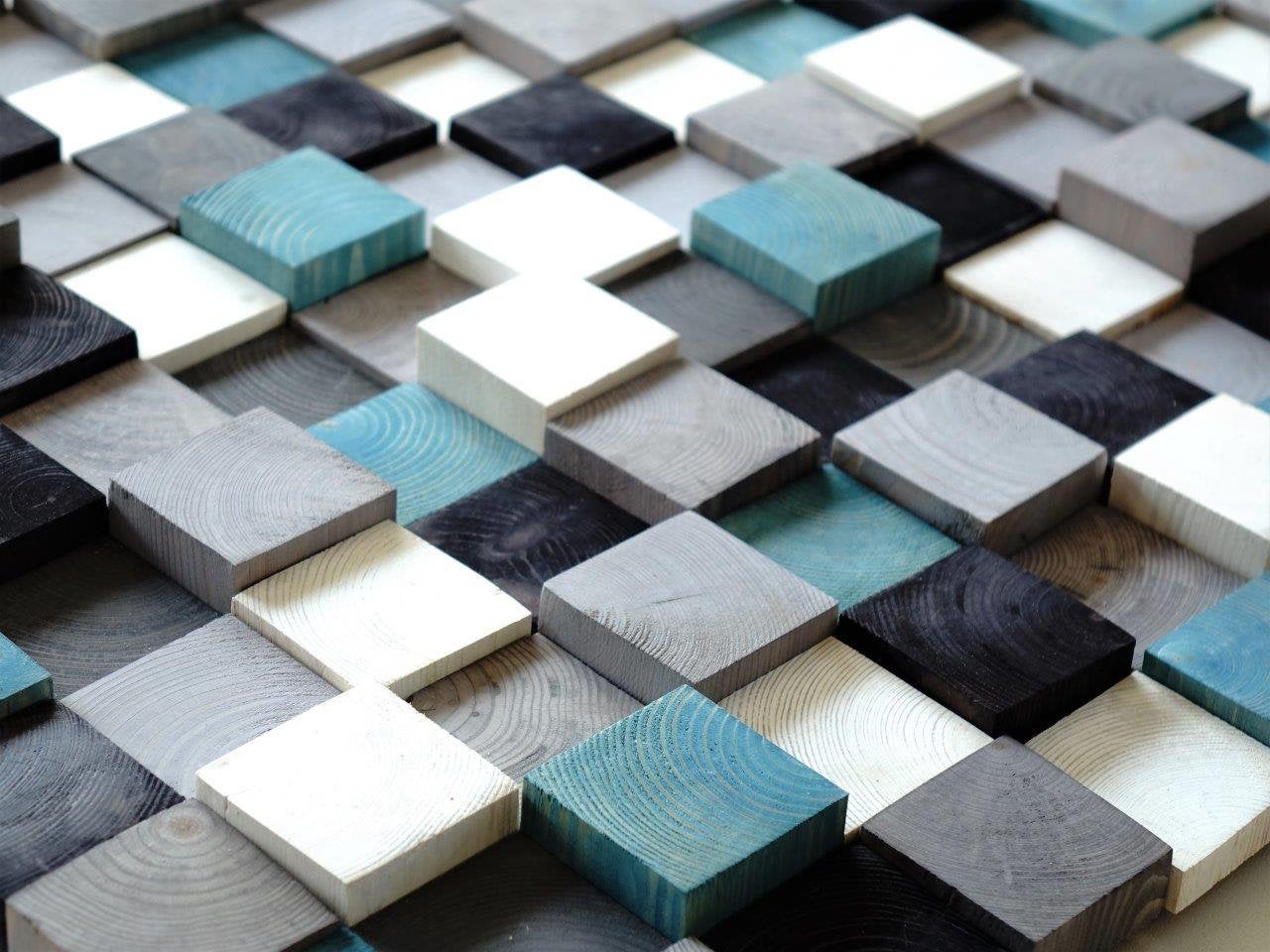 Awesome Modern Wood Mosaic Wall Decor