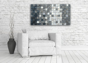 3D Block Wood Mosaic Wall Decor