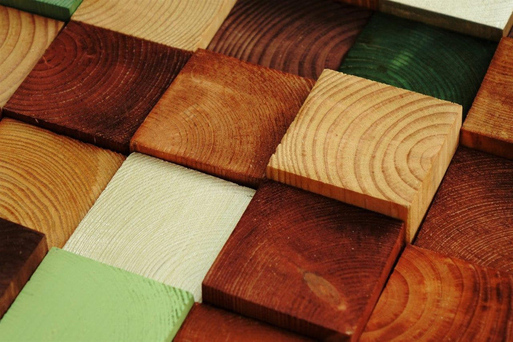 Rustic Modern Autumn Wood Mosaic Wall Decor