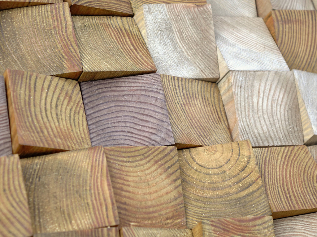 Textured Wooden Wood Mosaic Wall Decor