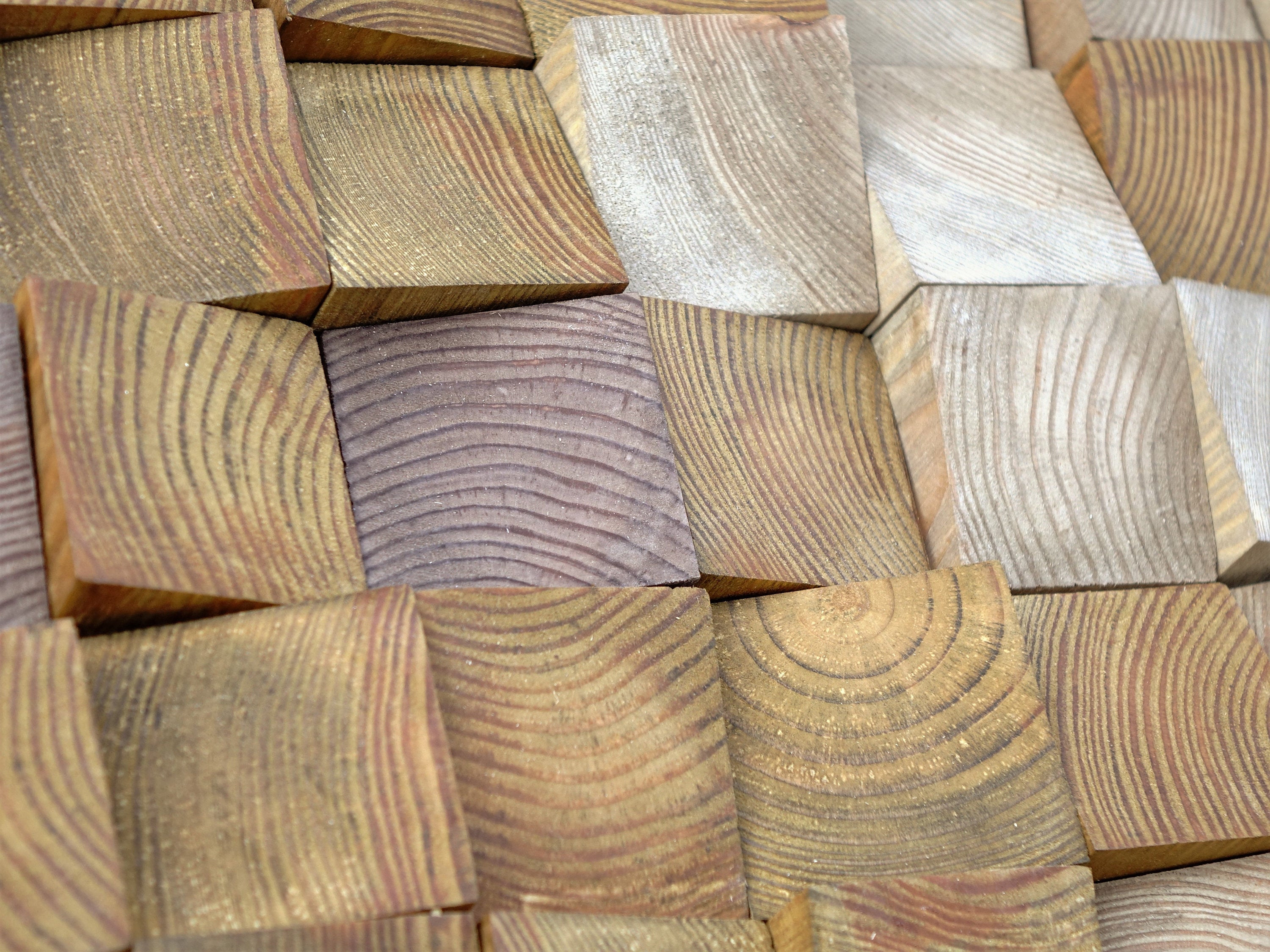Textured Wooden Wood Mosaic Wall Decor