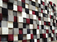 Load image into Gallery viewer, Hand Painted Pine Squares Wood Mosaic Wall Decor
