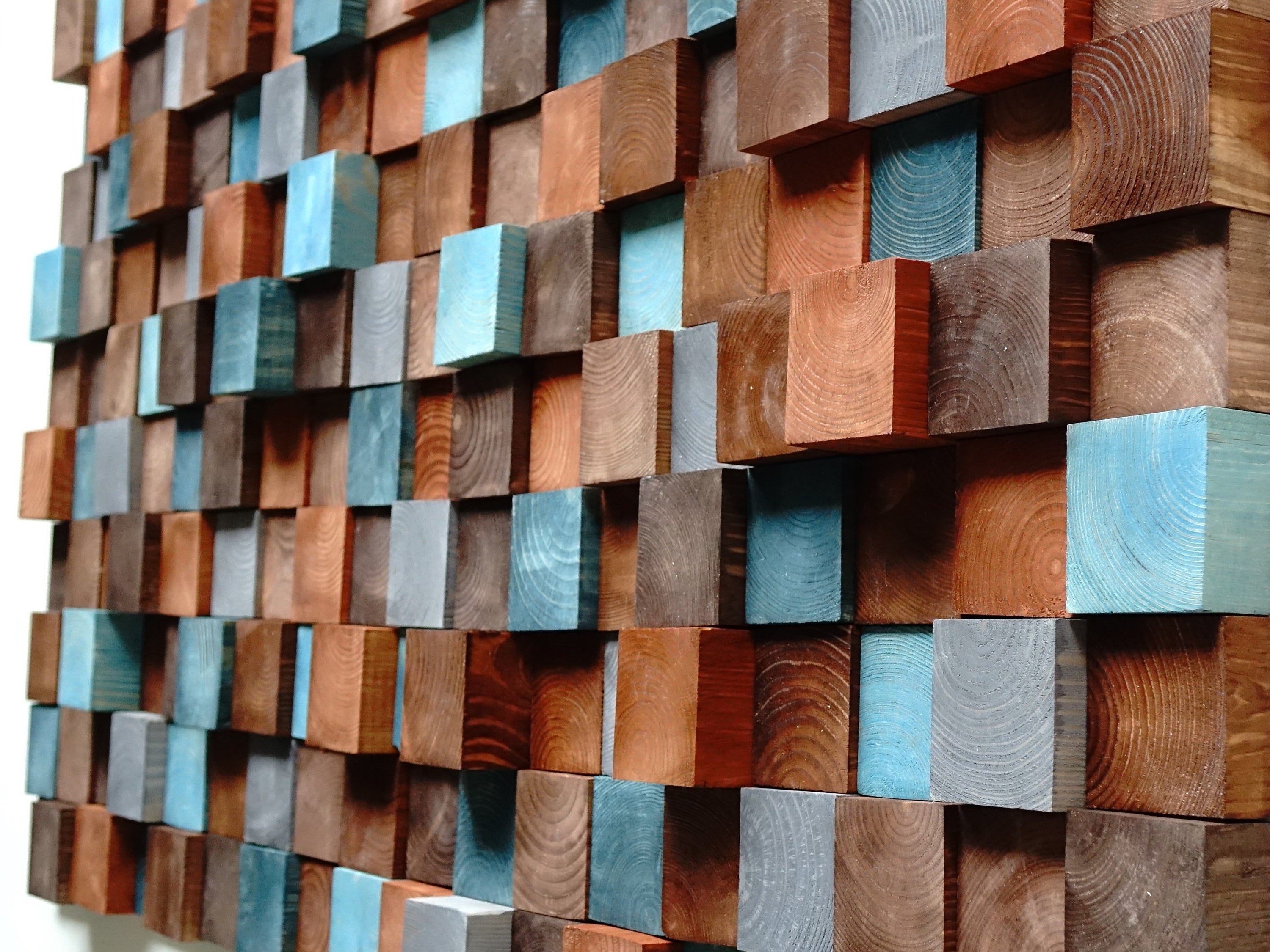 Modern Wooden Wood Mosaic Wall Decor