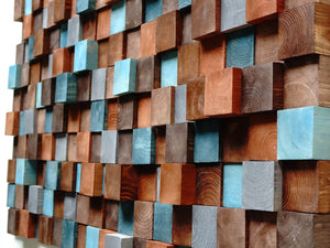 Modern Wooden Wood Mosaic Wall Decor